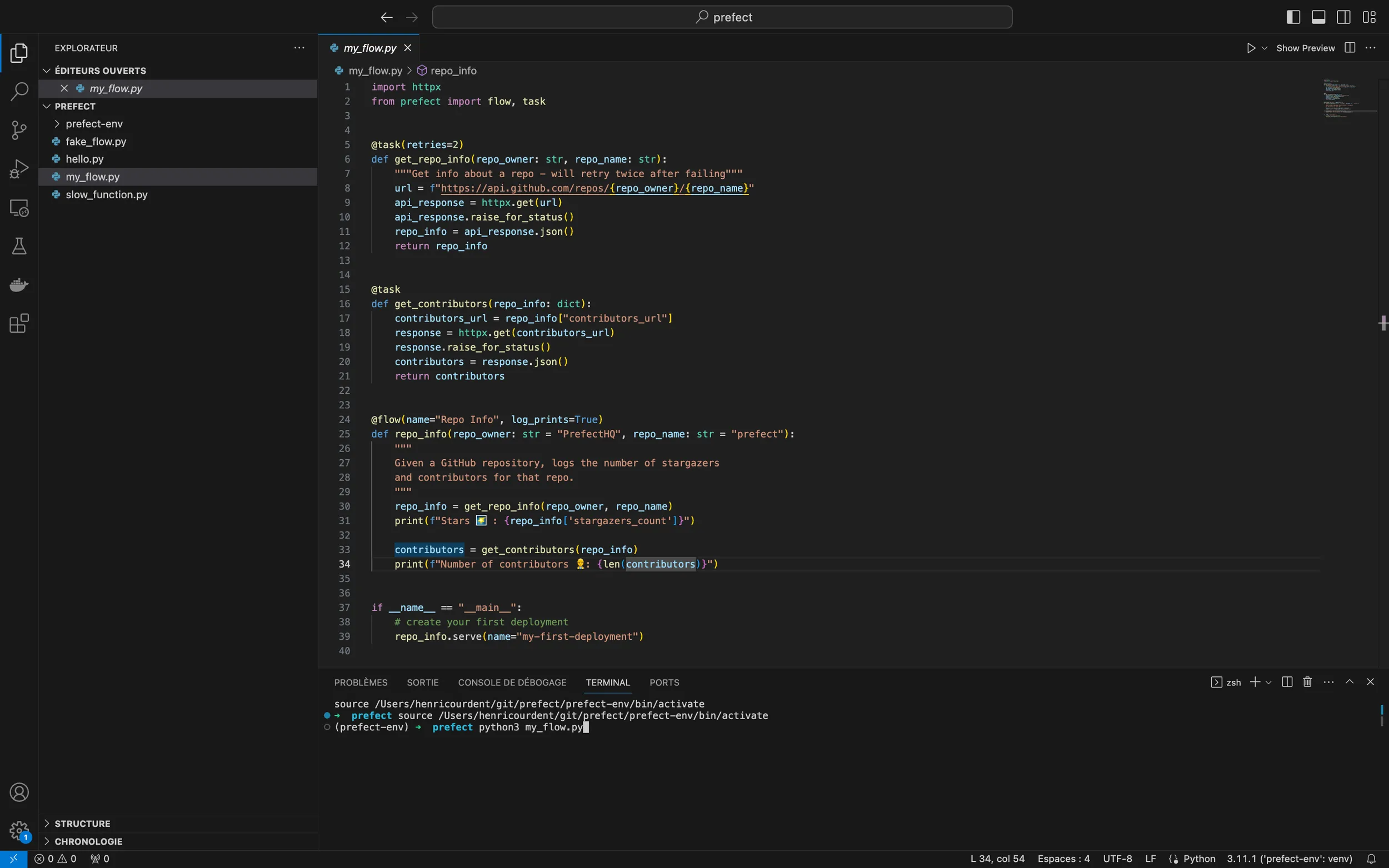 Prefect flow Prefect flow