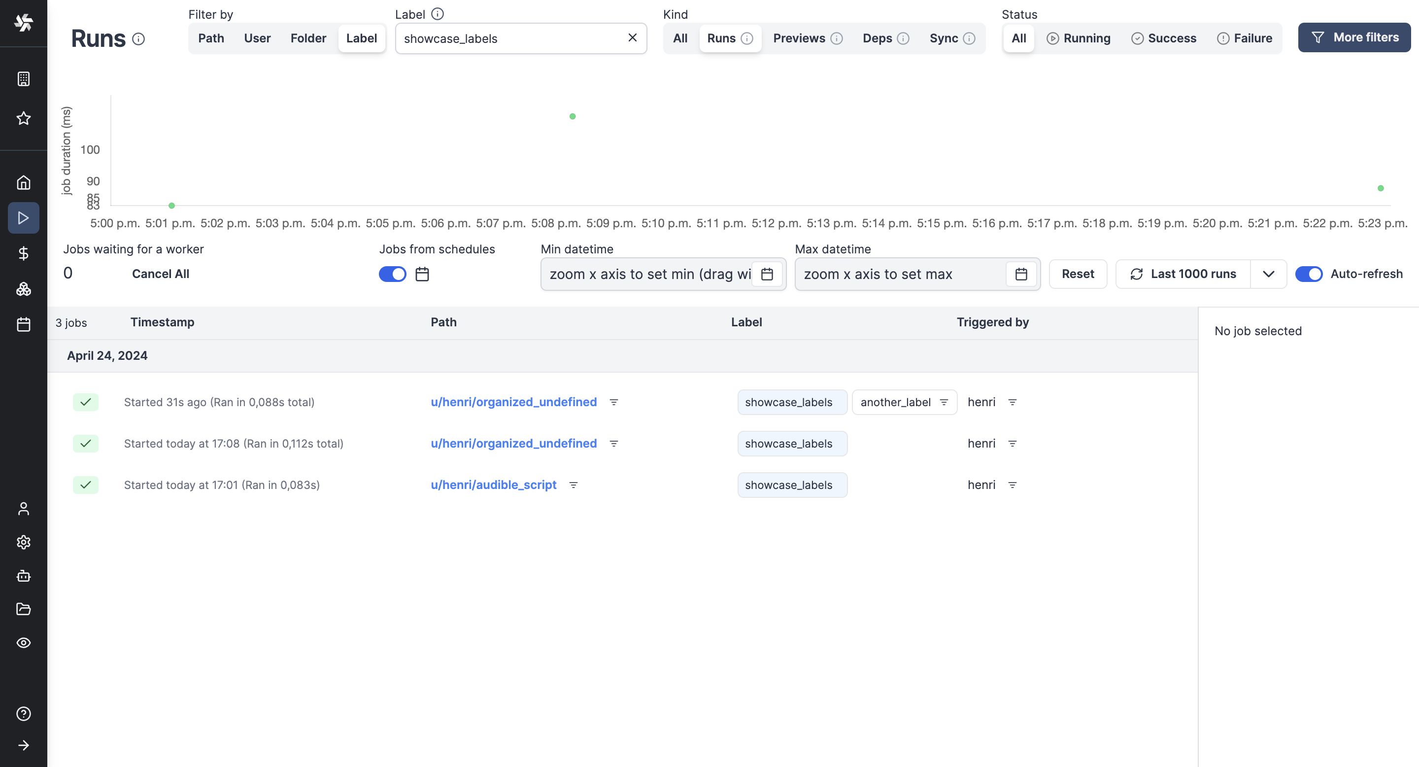 Run labels Run labels